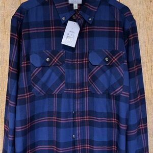 Ocean + Coast Blue and Red Plaid Shirt